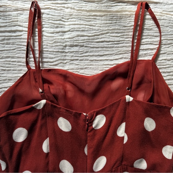 Zara Burnt Orange and White Polka Dot Jumpsuit - Picture 5 of 13